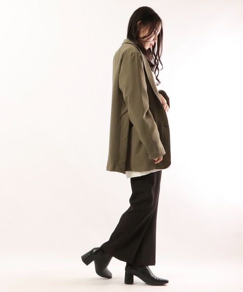 FUNALIVE(ファンアライブ)の「ポリストレッチ ナローテーラードジャケット(テーラードジャケット・メンズ・ブラック/グレイッシュベージュ/カーキ/サックスブルー/チェック・M/L/XL)」の18枚目の写真