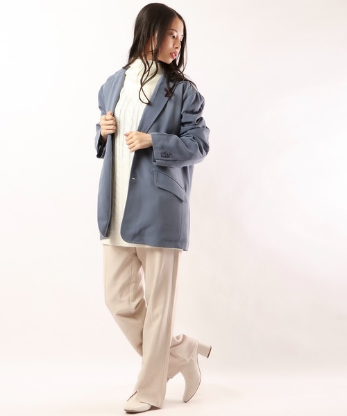 FUNALIVE(ファンアライブ)の「ポリストレッチ ナローテーラードジャケット(テーラードジャケット・メンズ・ブラック/グレイッシュベージュ/カーキ/サックスブルー/チェック・M/L/XL)」の14枚目の写真