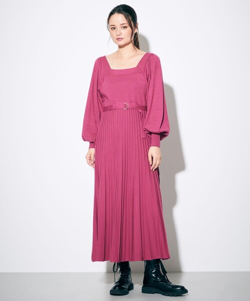 セール Diagram ダイアグラム のワンピース スクエアネックロングニットワンピース をセール価格で購入できます Grace Continental Diagram ダイアグラム のファッション ワンピース ドレス スクエアネックロングニットワンピース ワンピース