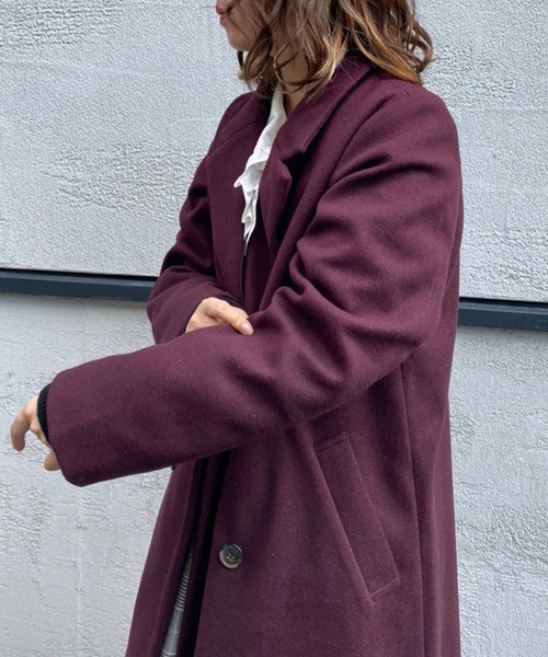 one after another NICE CLAUP（ワンアフターアナザーナイスクラップ）の「コスパ最強　ロングチェスターコート（チェスターコート・レディース・アイボリー/ラベンダー/その他1/ブラウン/グリーン・M/S）」の12枚目の写真