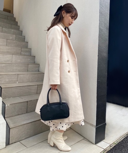 one after another NICE CLAUP（ワンアフターアナザーナイスクラップ）の「コスパ最強　ロングチェスターコート（チェスターコート・レディース・アイボリー/ラベンダー/その他1/ブラウン/グリーン・M/S）」の13枚目の写真