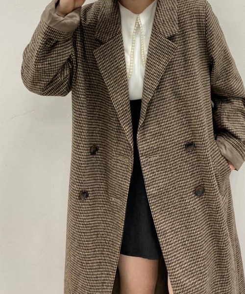 one after another NICE CLAUP（ワンアフターアナザーナイスクラップ）の「コスパ最強　ロングチェスターコート（チェスターコート・レディース・アイボリー/ラベンダー/その他1/ブラウン/グリーン・M/S）」の7枚目の写真