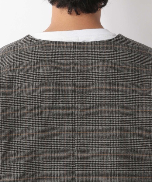 LOWRYS FARM（ローリーズファーム）の「ウールライクチェックノーカラージャケット　950322（ノーカラージャケット・メンズ・ブラウン/グレー/ベージュ・MEDIUM/LARGE）」の15枚目の写真