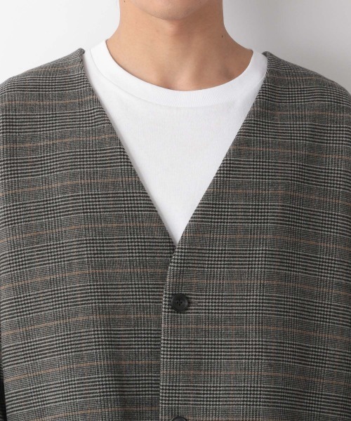 LOWRYS FARM（ローリーズファーム）の「ウールライクチェックノーカラージャケット　950322（ノーカラージャケット・メンズ・ブラウン/グレー/ベージュ・MEDIUM/LARGE）」の11枚目の写真