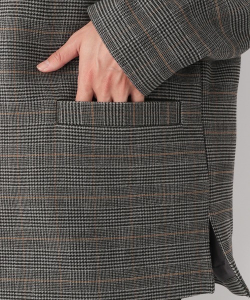 LOWRYS FARM（ローリーズファーム）の「ウールライクチェックノーカラージャケット　950322（ノーカラージャケット・メンズ・ブラウン/グレー/ベージュ・MEDIUM/LARGE）」の10枚目の写真