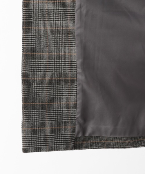 LOWRYS FARM（ローリーズファーム）の「ウールライクチェックノーカラージャケット　950322（ノーカラージャケット・メンズ・ブラウン/グレー/ベージュ・MEDIUM/LARGE）」の7枚目の写真