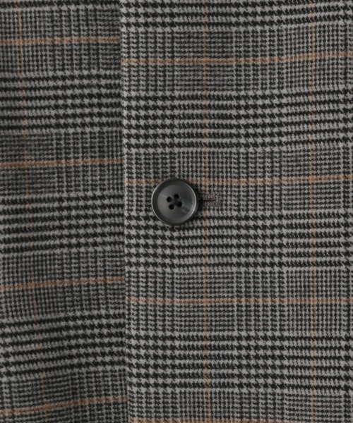 LOWRYS FARM（ローリーズファーム）の「ウールライクチェックノーカラージャケット　950322（ノーカラージャケット・メンズ・ブラウン/グレー/ベージュ・MEDIUM/LARGE）」の5枚目の写真