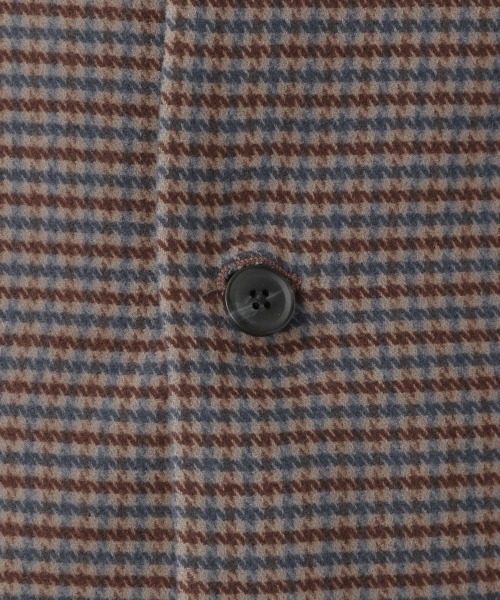 LOWRYS FARM（ローリーズファーム）の「ウールライクチェックノーカラージャケット　950322（ノーカラージャケット・メンズ・ブラウン/グレー/ベージュ・MEDIUM/LARGE）」の9枚目の写真