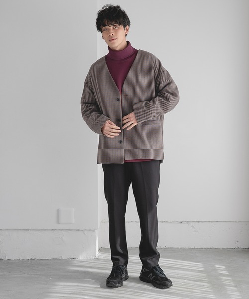 LOWRYS FARM（ローリーズファーム）の「ウールライクチェックノーカラージャケット　950322（ノーカラージャケット・メンズ・ブラウン/グレー/ベージュ・MEDIUM/LARGE）」の19枚目の写真