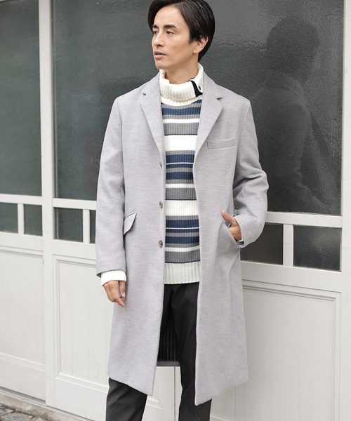 UNION STATION(ユニオンステーション)の「中空糸メルトンチェスターコート(チェスターコート・メンズ・ライトグレー/ブラック/ブラック系その他/ブラウン系その他/キャメル・L/LL/M/S)」の3枚目の写真