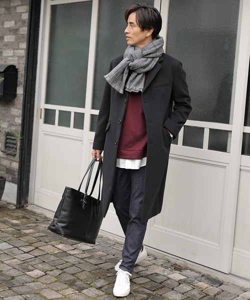 UNION STATION(ユニオンステーション)の「中空糸メルトンチェスターコート(チェスターコート・メンズ・ライトグレー/ブラック/ブラック系その他/ブラウン系その他/キャメル・L/LL/M/S)」の15枚目の写真