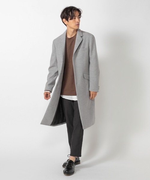 UNION STATION(ユニオンステーション)の「中空糸メルトンチェスターコート(チェスターコート・メンズ・ライトグレー/ブラック/ブラック系その他/ブラウン系その他/キャメル・L/LL/M/S)」の16枚目の写真