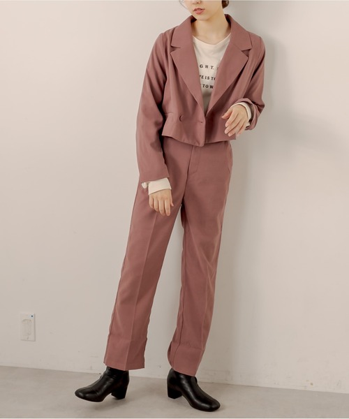 OLIVE des OLIVE（オリーブデオリーブ）の「ショコラショートジャケット（テーラードジャケット・レディース・キャメル/ブラウン/ダークブラウン/ピンクベージュ・FREE）」の11枚目の写真