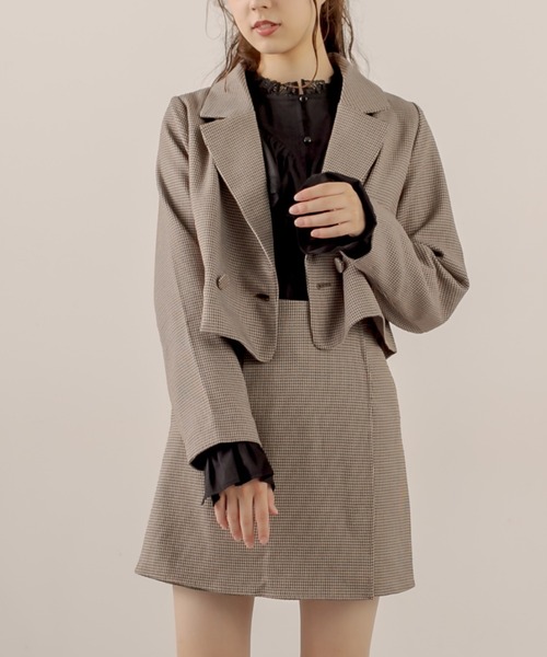 OLIVE des OLIVE（オリーブデオリーブ）の「ショコラショートジャケット（テーラードジャケット・レディース・キャメル/ブラウン/ダークブラウン/ピンクベージュ・FREE）」の17枚目の写真