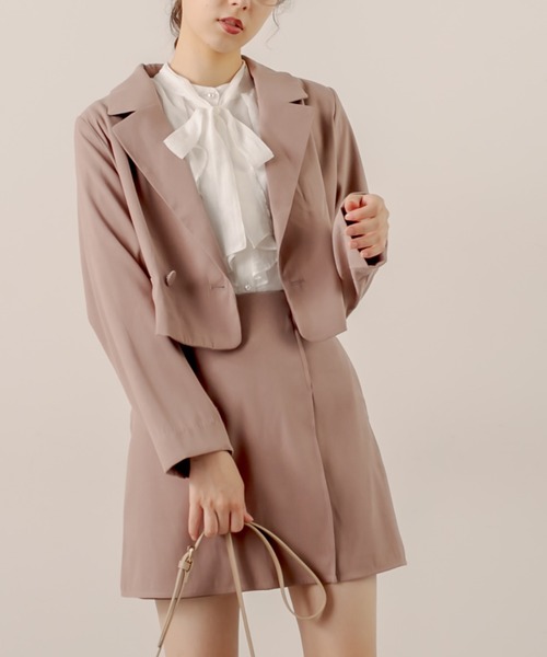 OLIVE des OLIVE（オリーブデオリーブ）の「ショコラショートジャケット（テーラードジャケット・レディース・キャメル/ブラウン/ダークブラウン/ピンクベージュ・FREE）」の15枚目の写真