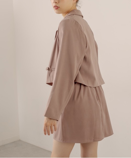 OLIVE des OLIVE（オリーブデオリーブ）の「ショコラショートジャケット（テーラードジャケット・レディース・キャメル/ブラウン/ダークブラウン/ピンクベージュ・FREE）」の12枚目の写真