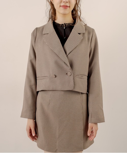 OLIVE des OLIVE（オリーブデオリーブ）の「ショコラショートジャケット（テーラードジャケット・レディース・キャメル/ブラウン/ダークブラウン/ピンクベージュ・FREE）」の18枚目の写真