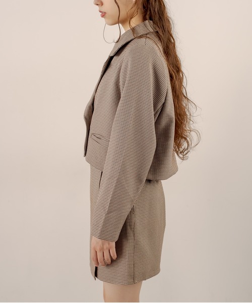 OLIVE des OLIVE（オリーブデオリーブ）の「ショコラショートジャケット（テーラードジャケット・レディース・キャメル/ブラウン/ダークブラウン/ピンクベージュ・FREE）」の9枚目の写真