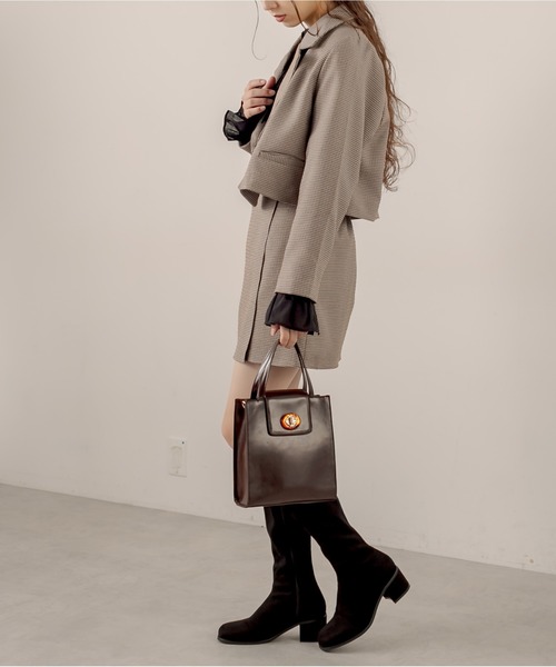 OLIVE des OLIVE（オリーブデオリーブ）の「ショコラショートジャケット（テーラードジャケット・レディース・キャメル/ブラウン/ダークブラウン/ピンクベージュ・FREE）」の7枚目の写真