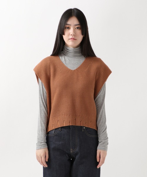 ALAND（エーランド）の「3.3Field Trip／PUNCHINGニットベスト 2239289（ベスト・レディース・ブラック/ブラウン・FREE）」の11枚目の写真