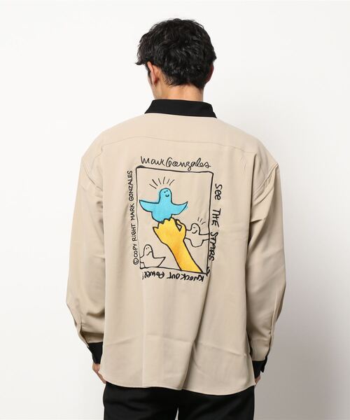 Mark Gonzales（マーク・ゴンザレス）の「＜Mark Gonzales/マークゴンザレス ＞ワーククレリックシャツ（シャツ/ブラウス・メンズ・ブルー/ブラック/ベージュ・L/M/XL）」の5枚目の写真