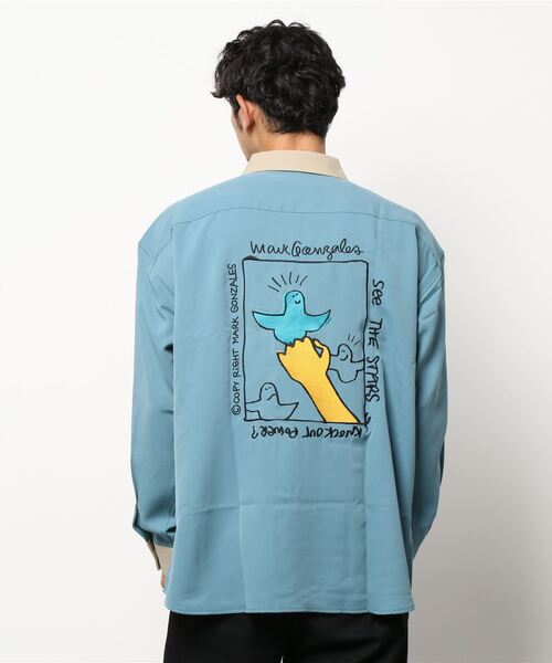 Mark Gonzales（マーク・ゴンザレス）の「＜Mark Gonzales/マークゴンザレス ＞ワーククレリックシャツ（シャツ/ブラウス・メンズ・ブルー/ブラック/ベージュ・L/M/XL）」の6枚目の写真