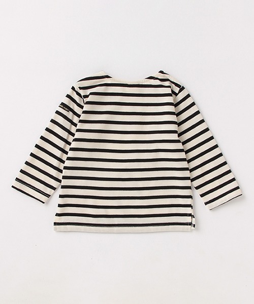 petit main（プティマイン）の「【GOODPRICE】バスクボーダーロンT（Tシャツ/カットソー・キッズ・アイボリー/エンジ/モスグリーン/モカ・100cm/80ｃｍ/90cm/110cm/120cm/130cm）」の6枚目の写真