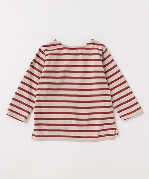 petit main（プティマイン）の「【GOODPRICE】バスクボーダーロンT（Tシャツ/カットソー・キッズ・アイボリー/エンジ/モスグリーン/モカ・100cm/80ｃｍ/90cm/110cm/120cm/130cm）」の8枚目の写真