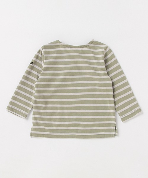 petit main（プティマイン）の「【GOODPRICE】バスクボーダーロンT（Tシャツ/カットソー・キッズ・アイボリー/エンジ/モスグリーン/モカ・100cm/80ｃｍ/90cm/110cm/120cm/130cm）」の9枚目の写真