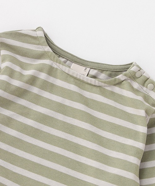 petit main（プティマイン）の「【GOODPRICE】バスクボーダーロンT（Tシャツ/カットソー・キッズ・アイボリー/エンジ/モスグリーン/モカ・100cm/80ｃｍ/90cm/110cm/120cm/130cm）」の10枚目の写真