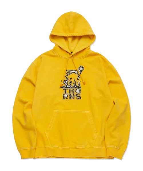 パーカー・フーディ LMC LMC THORNS DISTRESSED EDGE HOODIE yellow 0LM21FHD103YLW LMCの「【LMC】THORNS DISTRESSED EDGE HOODIE / エルエムシー