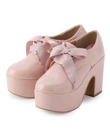 サテンリボン厚底マニッシュ