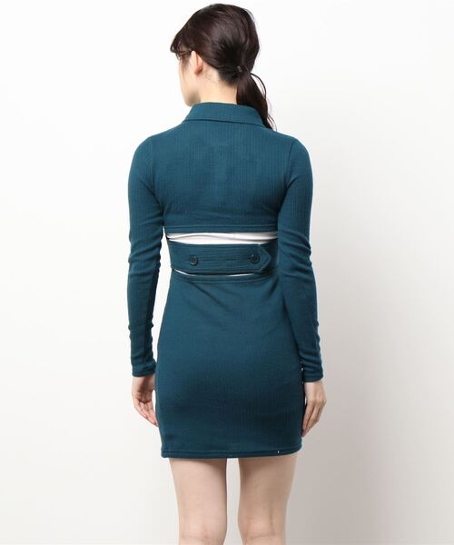 SPIRALGIRL(スパイラルガール)の「バックベルトタイトリブワンピース(ワンピース・レディース・ベージュ/ブラック/グリーン・FREE)」の5枚目の写真