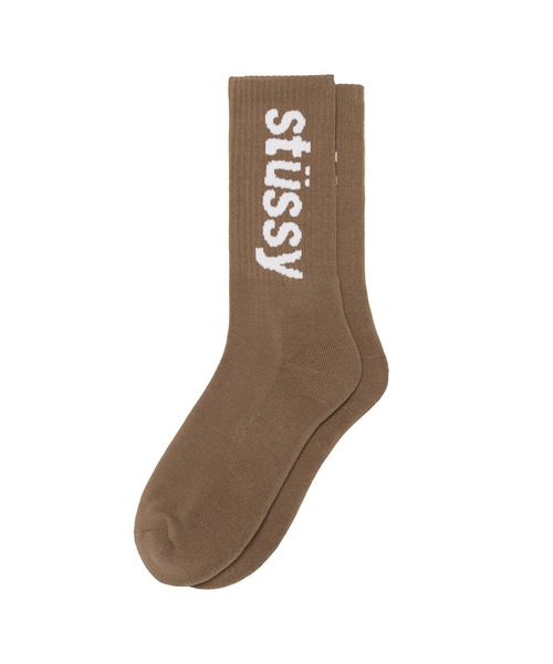 STUSSY(ステューシー)の「Helvetica Jacquard Crew Socks(ソックス/靴下・メンズ・ホワイト/ブラック/ブラウン/オレンジ/ブルー・FREE)」の4枚目の写真