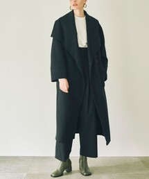 【CITY】ピュアウールダブルフェイスロングガウンコート