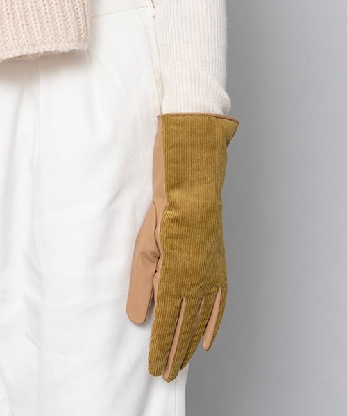 LE VERNIS（ル・ベルニ）の「LE VERNIS(ル・ベルニ)コーデュロイグローブ（手袋・レディース・ベージュ/グリーン系その他/ダークブラウン・FREE）」の21枚目の写真