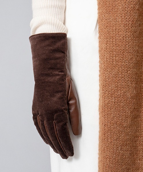 LE VERNIS（ル・ベルニ）の「LE VERNIS(ル・ベルニ)コーデュロイグローブ（手袋・レディース・ベージュ/グリーン系その他/ダークブラウン・FREE）」の13枚目の写真