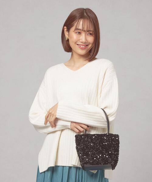 closet story（クローゼットストーリー）の「＜closet story（クローゼットストーリー）＞スパンコール 2WAY ミニトートバッグ（トートバッグ・レディース・ブラック/ダークグリーン/ベージュ・FREE）」の2枚目の写真