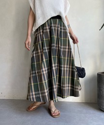 【WEB限定】チェックタックフレアスカート