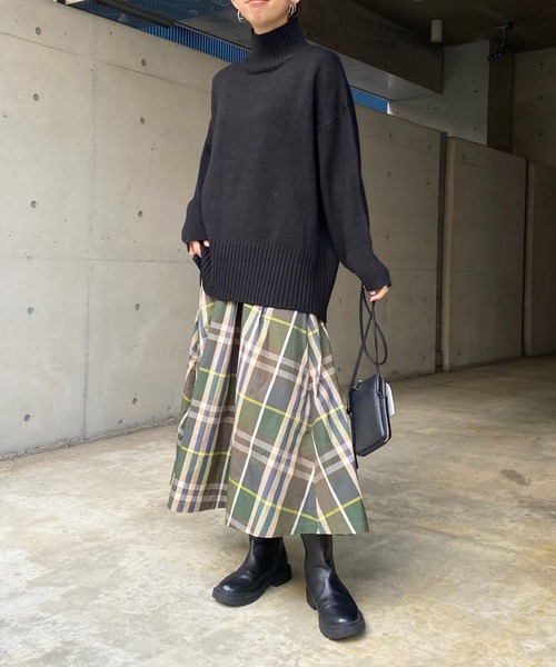 DouDou(ドゥドゥ)の「【WEB限定】チェックタックフレアスカート(スカート・レディース・カーキ/グリーン・FREE)」の22枚目の写真