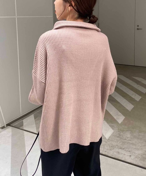 CAPRICIEUX LE'MAGE（カプリシューレマージュ）の「ハーフジッププルオーバー（ニット/セーター・レディース・ブラック/ベージュ/オフホワイト・FREE）」の17枚目の写真