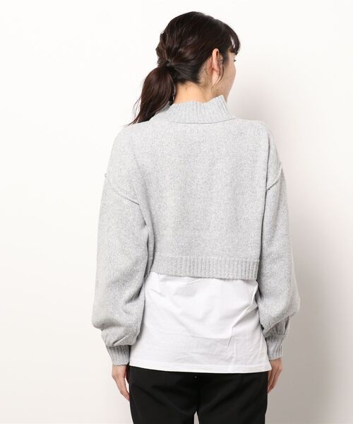 Samansa Mos2 blue（サマンサモスモスブルー）の「レイヤード風ニット