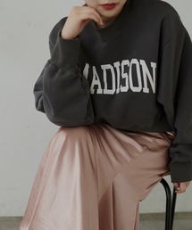 natural couture | 【大人ナチュ】ショート丈ロゴトレーナー(スウェット)