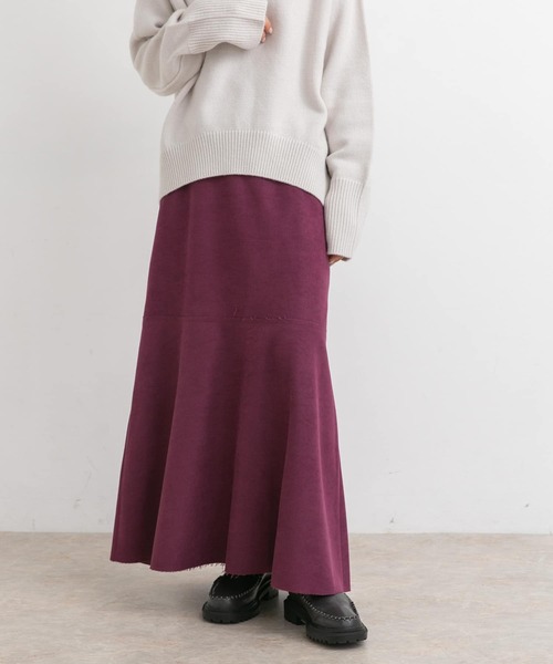KBF（ケイビーエフ）の「カットオフ切替ロングスカート（スカート・レディース・ブラック/パープル系その他/ライトベージュ・ONE）」の3枚目の写真