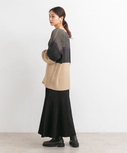 KBF（ケイビーエフ）の「カットオフ切替ロングスカート（スカート・レディース・ブラック/パープル系その他/ライトベージュ・ONE）」の22枚目の写真