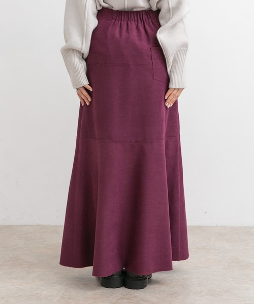 KBF（ケイビーエフ）の「カットオフ切替ロングスカート（スカート・レディース・ブラック/パープル系その他/ライトベージュ・ONE）」の13枚目の写真