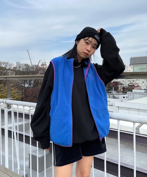 WHO'S WHO gallery（フーズフーギャラリー）の「【SLOPPY/スロッピー】フリースパイピングベスト（ベスト・レディース・アイボリー/ブルー/ネイビー/ブラック・FREE）」の14枚目の写真