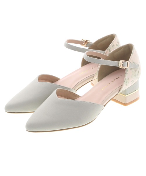 JELLY BEANS(ジェリービーンズ)の「コンビヒールセパレートパンプス<ふわさら>(204-52800)JELLY BEANS(ジェリービーンズ)(パンプス・レディース・ブラック/グリーン/グレイッシュベージュ/パープル・23/24/25/22/25.5/22.5/23.5/24.5/21.5)」の4枚目の写真