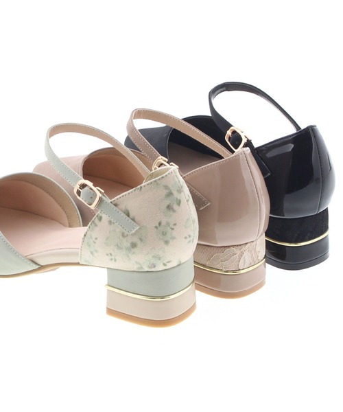 JELLY BEANS(ジェリービーンズ)の「コンビヒールセパレートパンプス<ふわさら>(204-52800)JELLY BEANS(ジェリービーンズ)(パンプス・レディース・ブラック/グリーン/グレイッシュベージュ/パープル・23/24/25/22/25.5/22.5/23.5/24.5/21.5)」の12枚目の写真