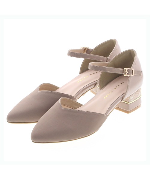 JELLY BEANS(ジェリービーンズ)の「コンビヒールセパレートパンプス<ふわさら>(204-52800)JELLY BEANS(ジェリービーンズ)(パンプス・レディース・ブラック/グリーン/グレイッシュベージュ/パープル・23/24/25/22/25.5/22.5/23.5/24.5/21.5)」の16枚目の写真